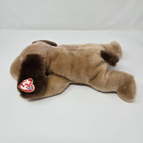 TY Beanie Buddy "Bones" The Brown Plush Dog - Soft Tan With Dark Brown Accents - Picture 3 of 6